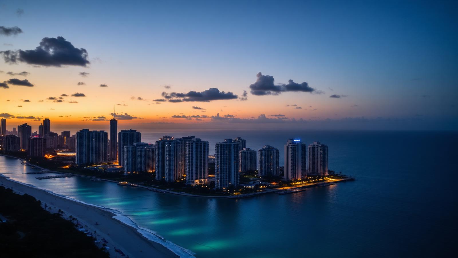 Miami skyline at twilight